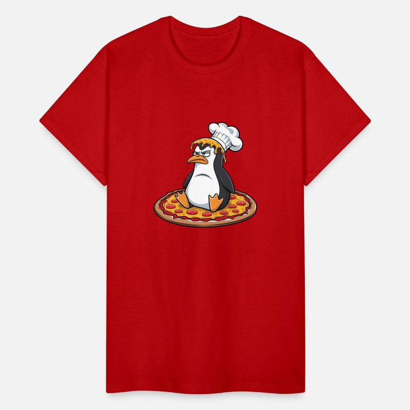 Cute penguin chef pizza cartoon clumsy