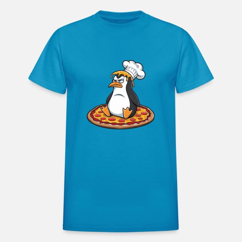 Cute penguin chef pizza cartoon clumsy