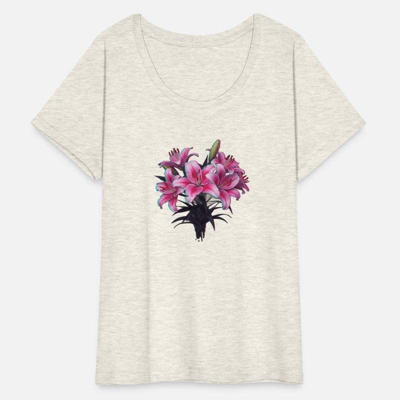 Digital Glitch Lily Flower Art