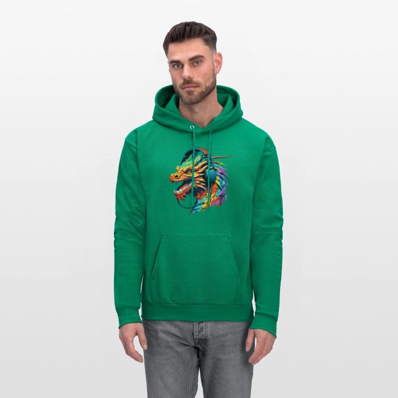 Dragon in headphones