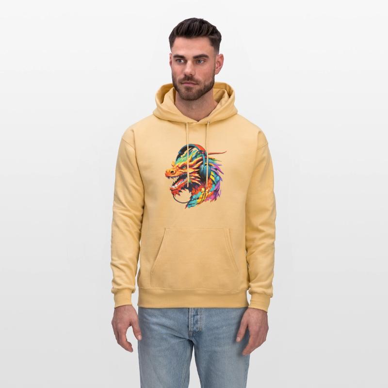 Dragon in headphones