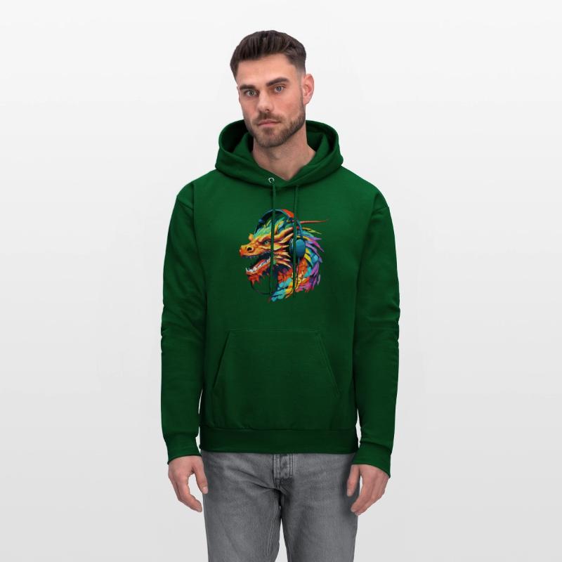 Dragon in headphones