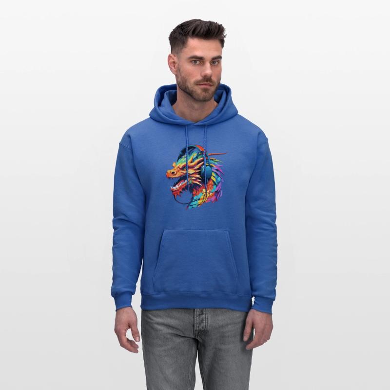 Dragon in headphones