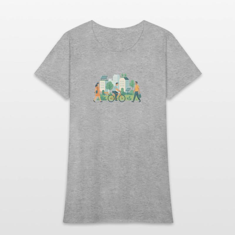 Eco-Friendly Urban Cycling Scene