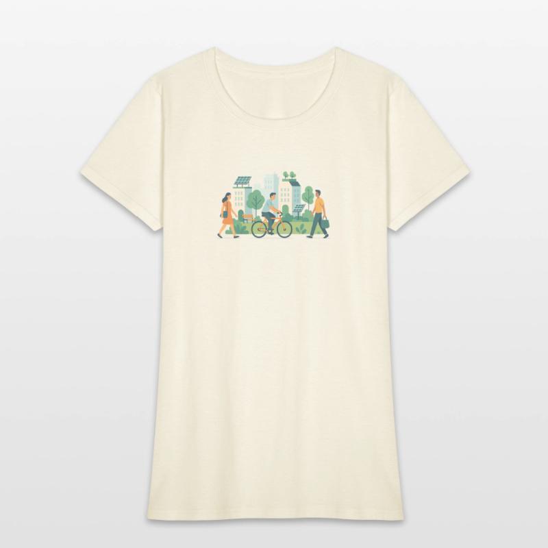 Eco-Friendly Urban Cycling Scene