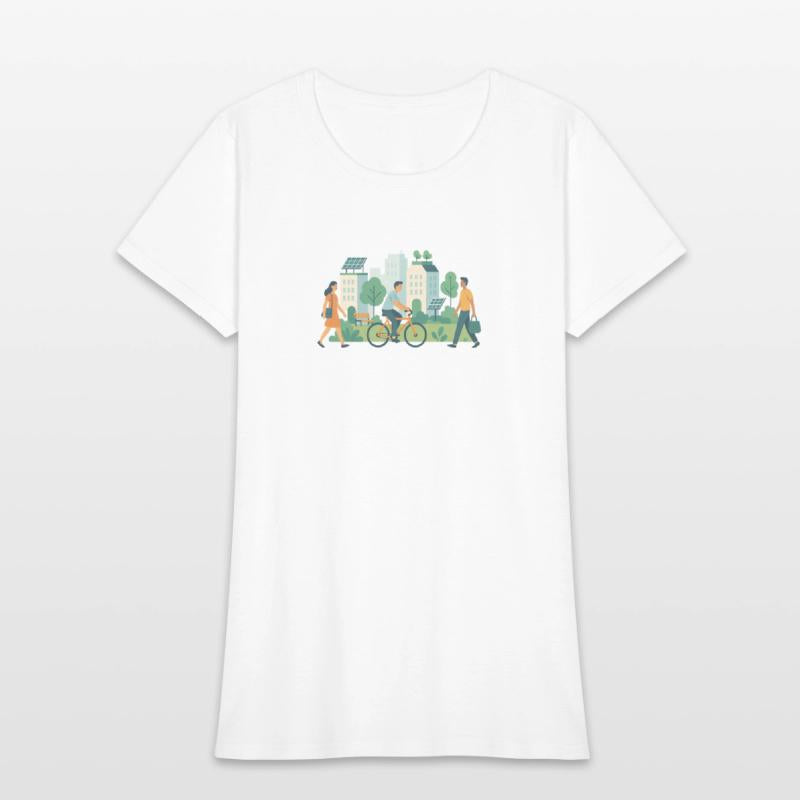 Eco-Friendly Urban Cycling Scene