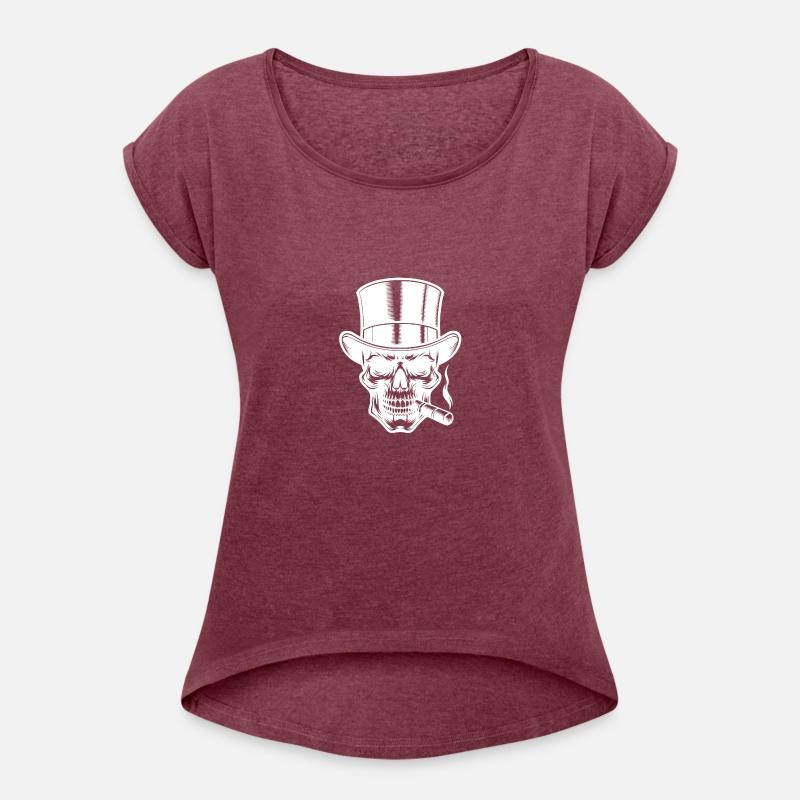 Elegant And Sinister Skull Cigar Tattoo Style