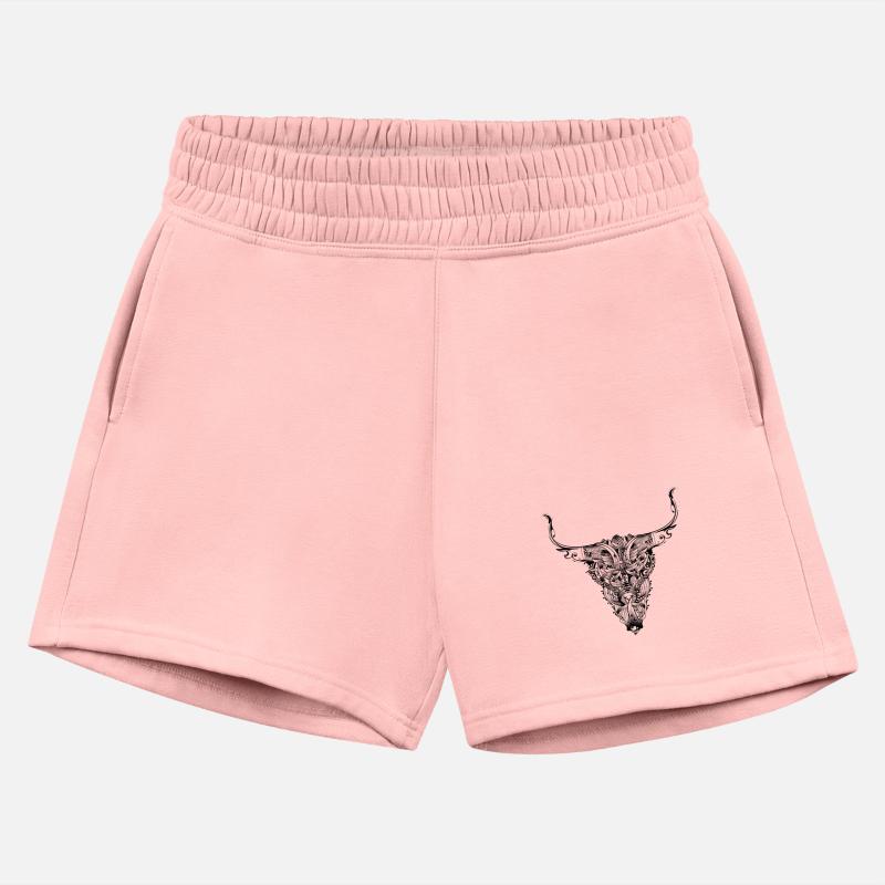 Floral bull skull in a mystical tattoo style