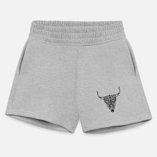 Floral bull skull in a mystical tattoo style