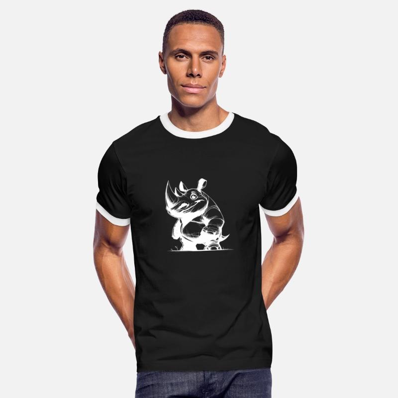 Funny Black Rhino With Huge Horn