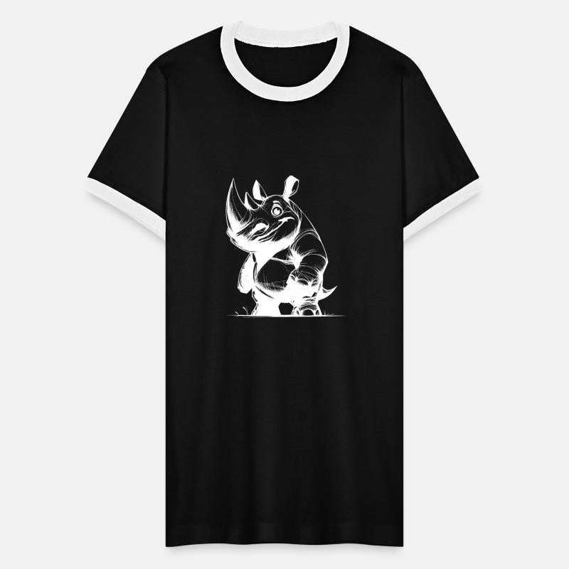 Funny Black Rhino With Huge Horn