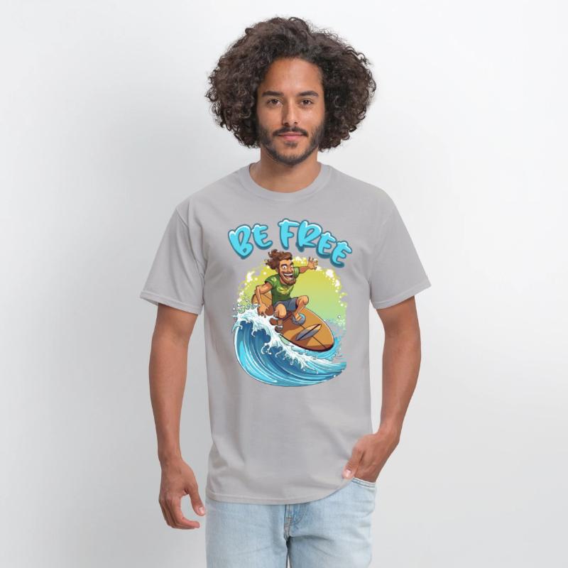 Funny Hippie with a Surfboard - Surfer