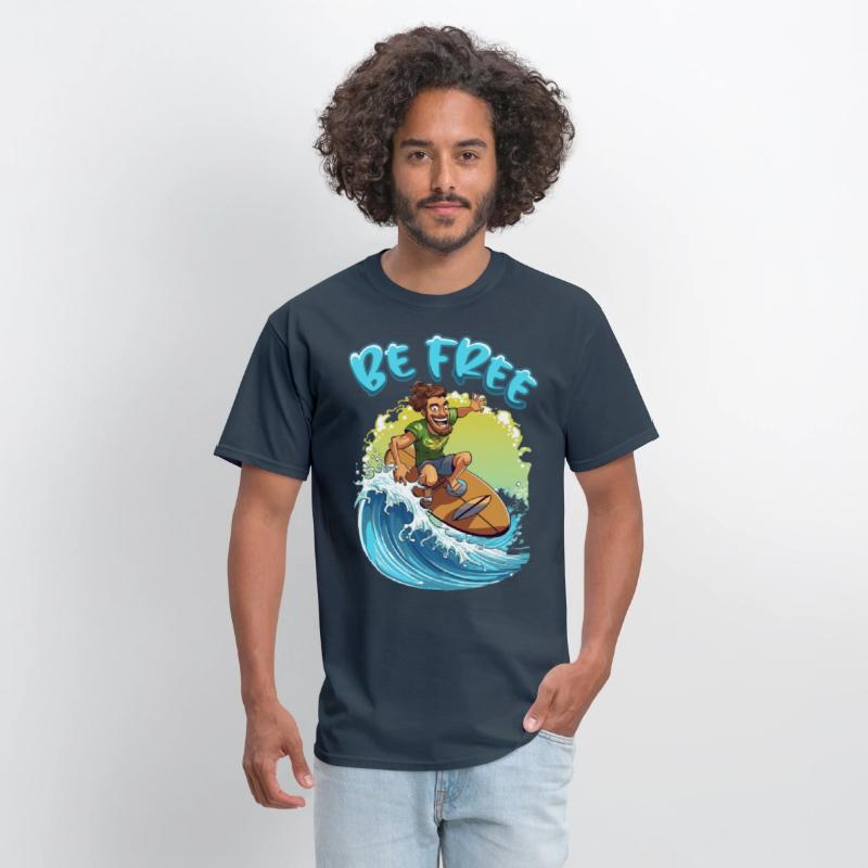 Funny Hippie with a Surfboard - Surfer