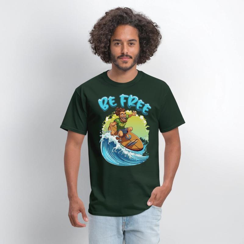 Funny Hippie with a Surfboard - Surfer