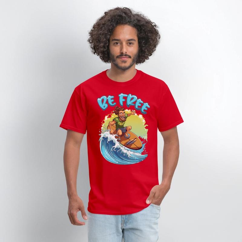 Funny Hippie with a Surfboard - Surfer