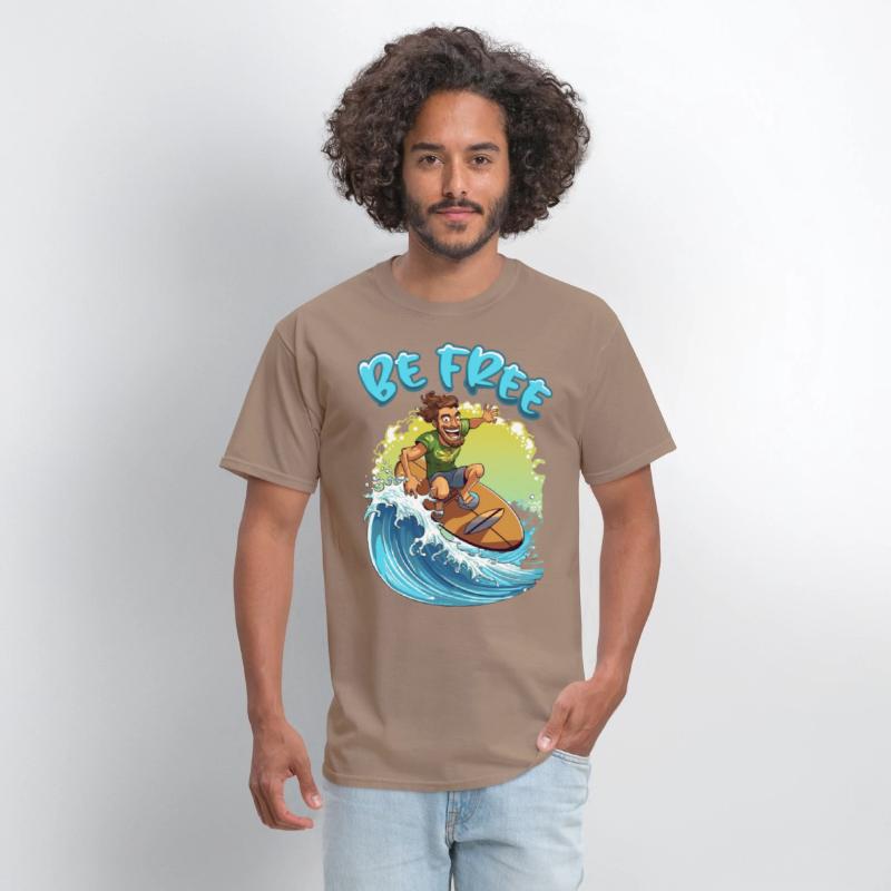 Funny Hippie with a Surfboard - Surfer