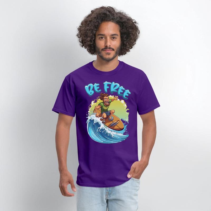 Funny Hippie with a Surfboard - Surfer