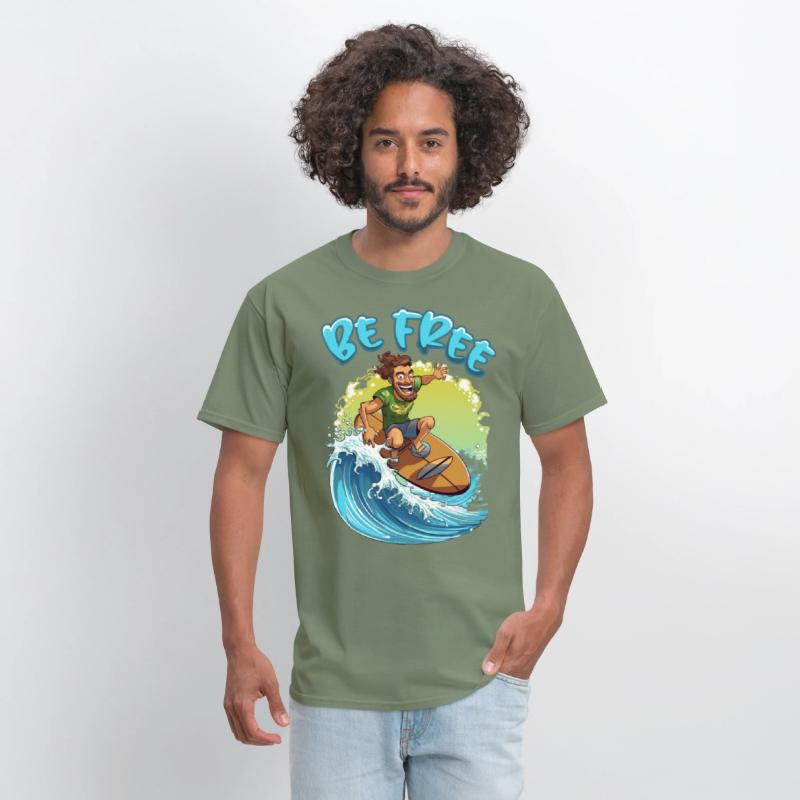 Funny Hippie with a Surfboard - Surfer