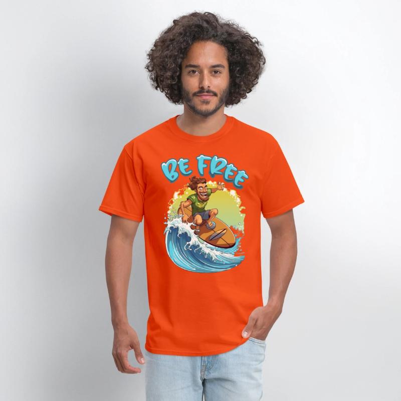 Funny Hippie with a Surfboard - Surfer