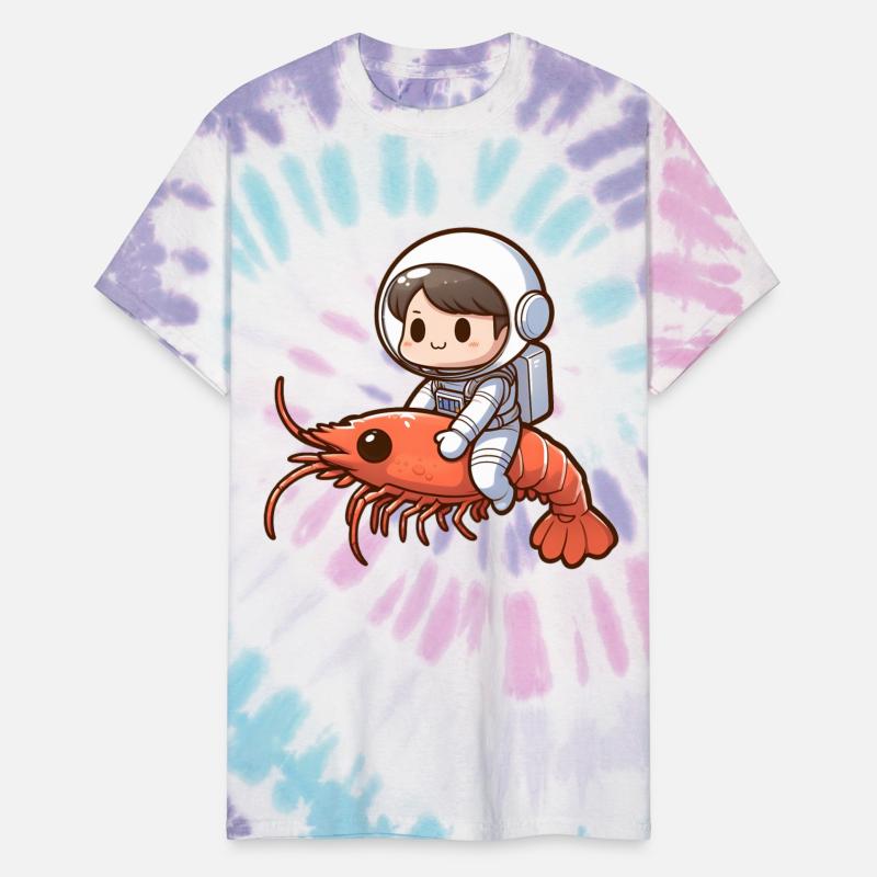 Galactic shrimp trip with astronaut