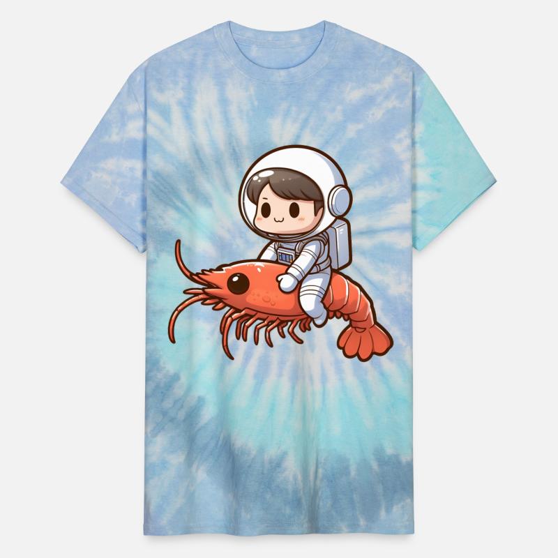 Galactic shrimp trip with astronaut