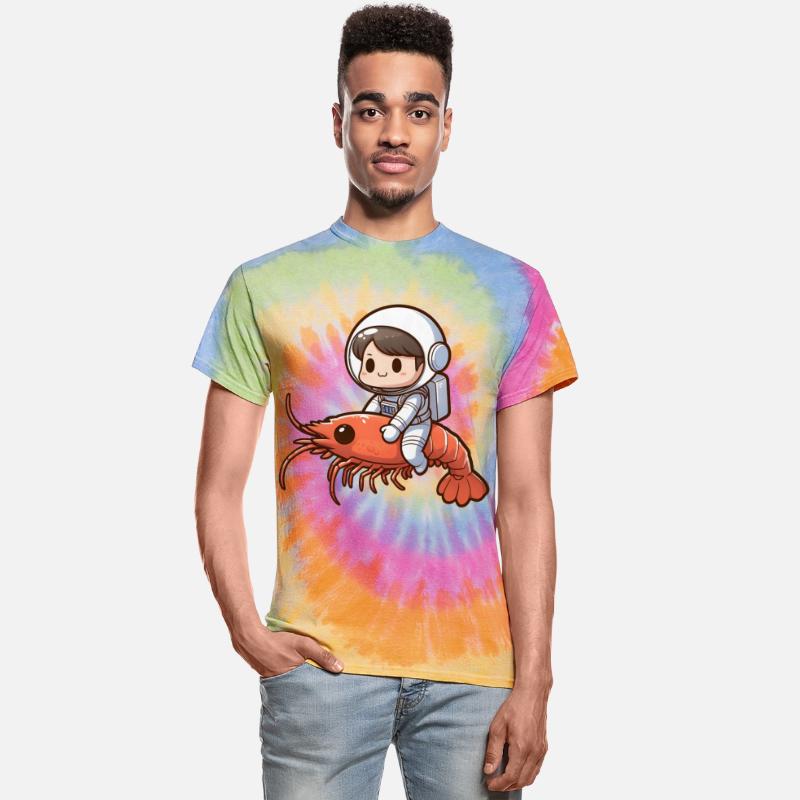 Galactic shrimp trip with astronaut