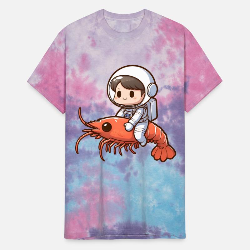 Galactic shrimp trip with astronaut