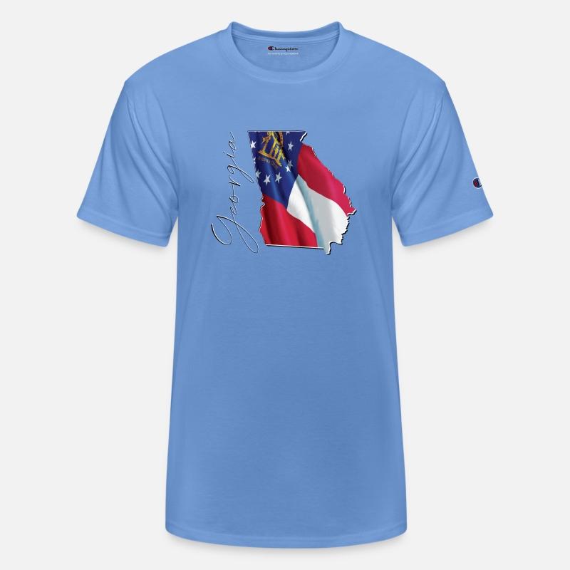 Georgia State Flag in Georgia State Map GA