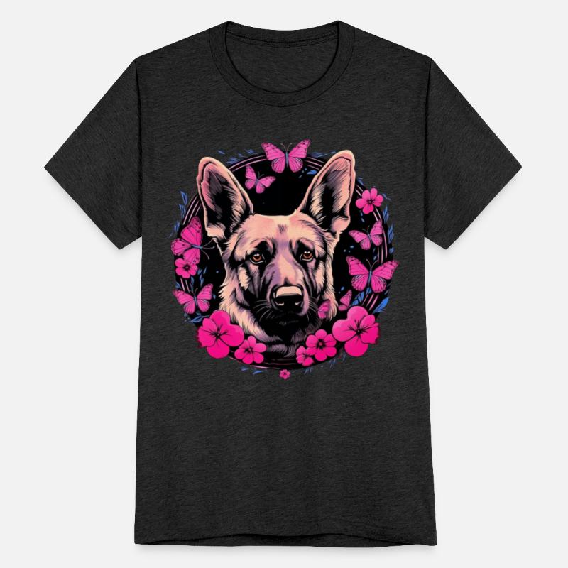 German Shepherd Funny Dog Girlie Style Pink