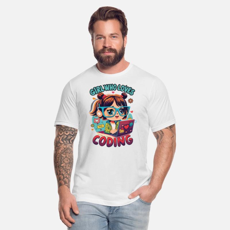 Girl wearing glasses working with laptop