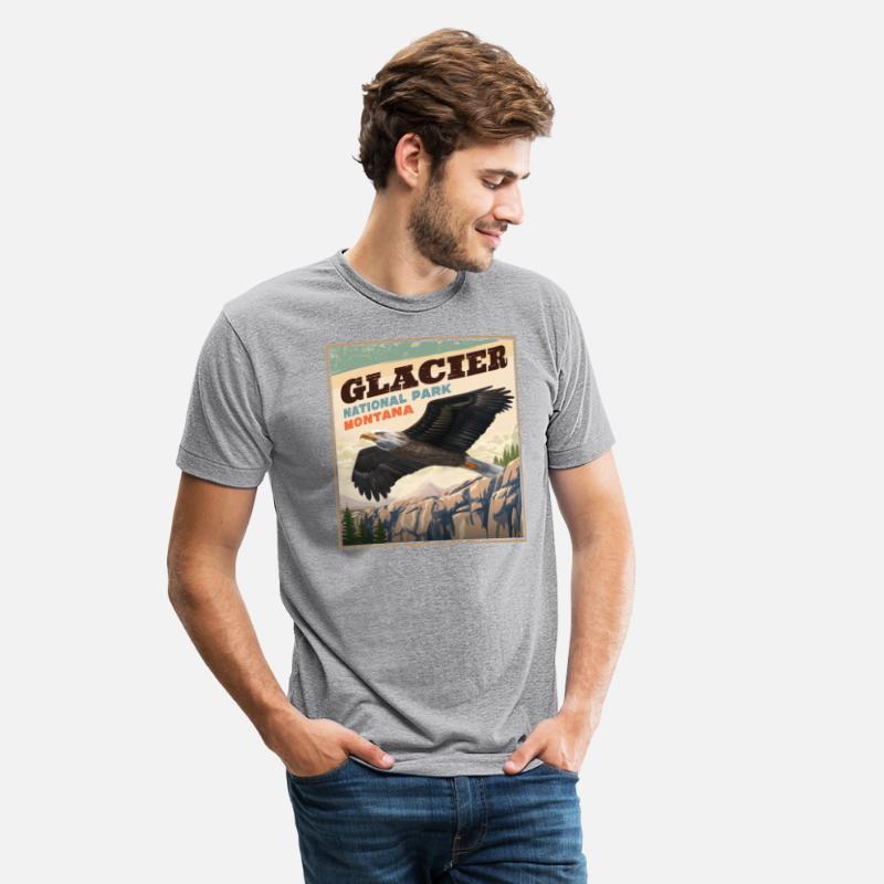 Glacier National Park Bold Eagle Vintage Look