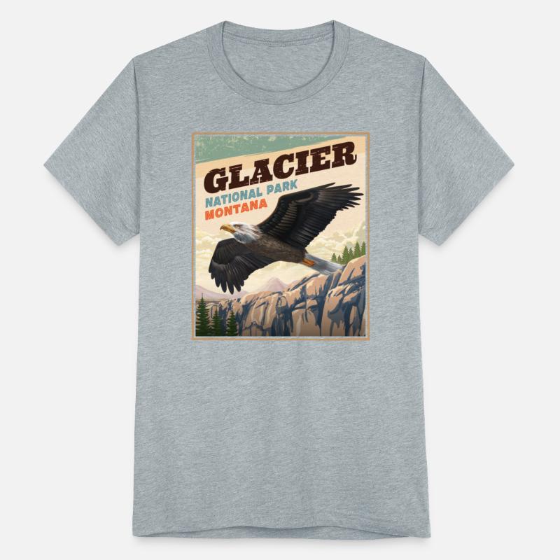 Glacier National Park Bold Eagle Vintage Look