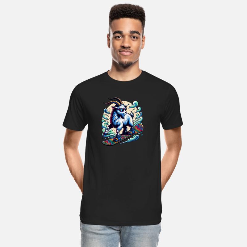 Goat Snowboarding Winter Wonderland