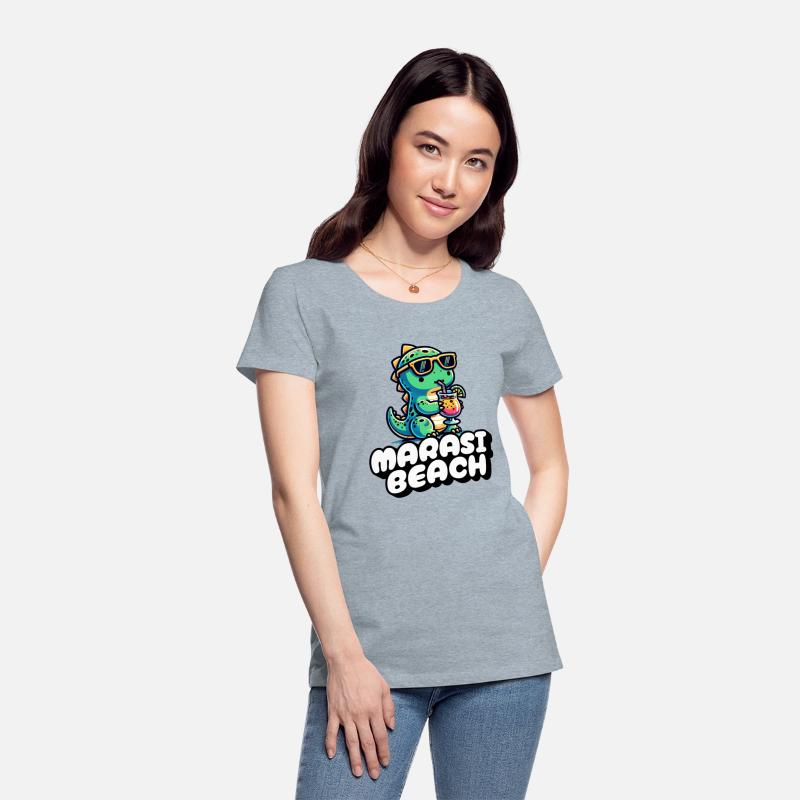 Green Kaiju Drinking Cocktail on Beach