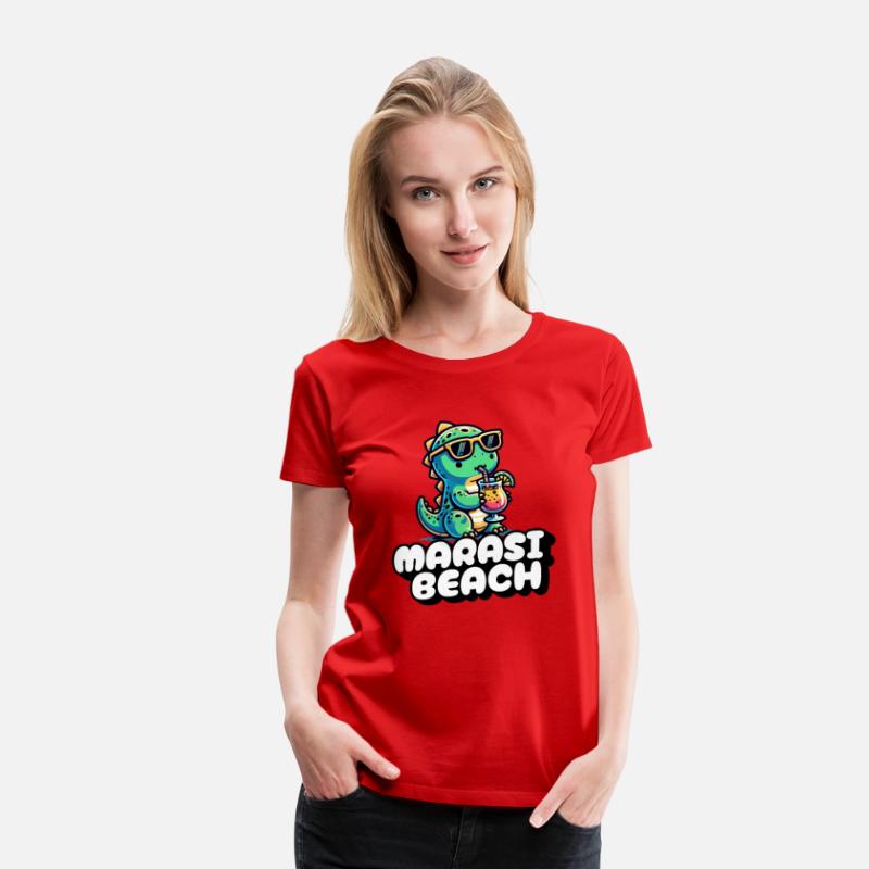 Green Kaiju Drinking Cocktail on Beach