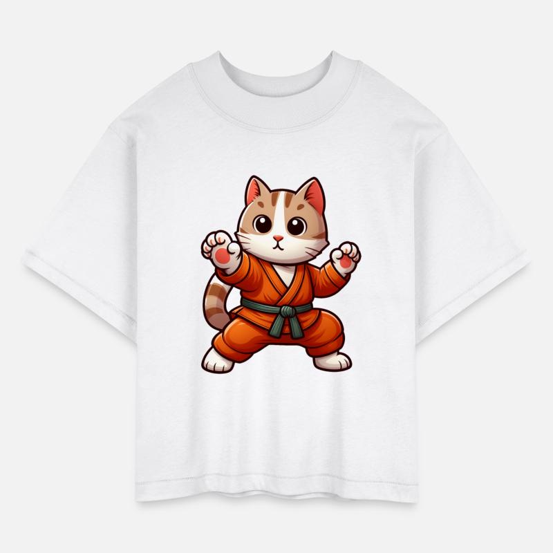 Orange Belted Kitty in Karate Pose