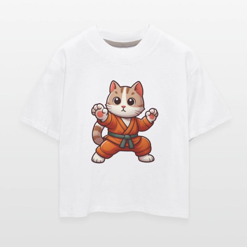 Orange Belted Kitty in Karate Pose