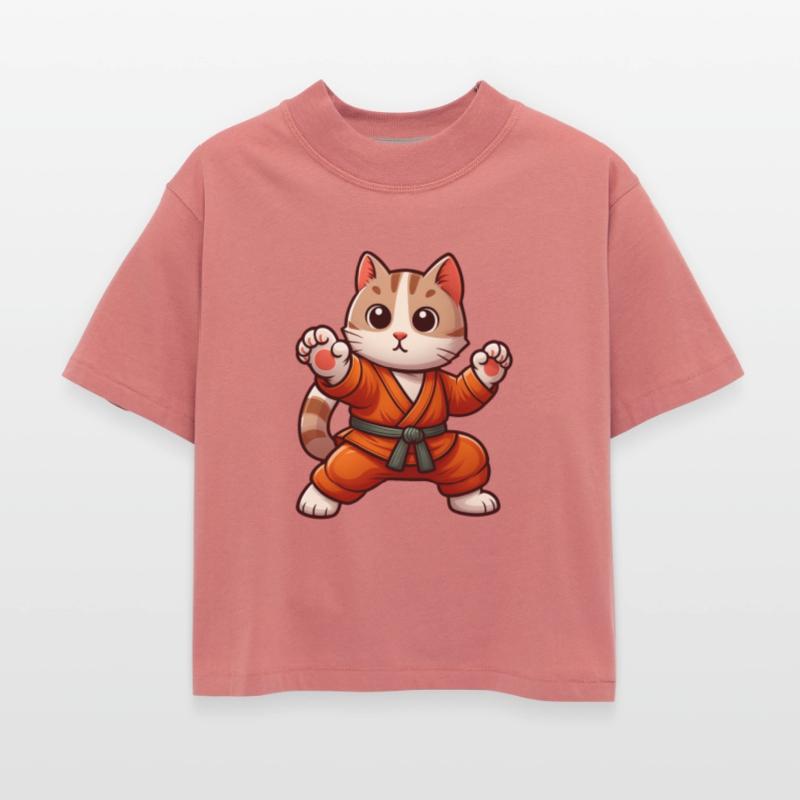Orange Belted Kitty in Karate Pose