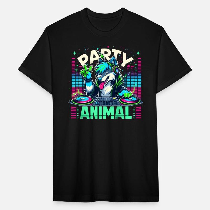 Party Animal Music DJ Wolf Fox Fursona Furry Pun