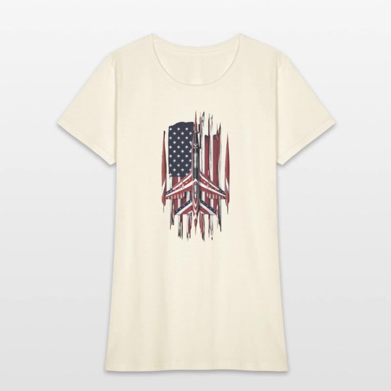 Patriotic Fighter Jet American Flag Art