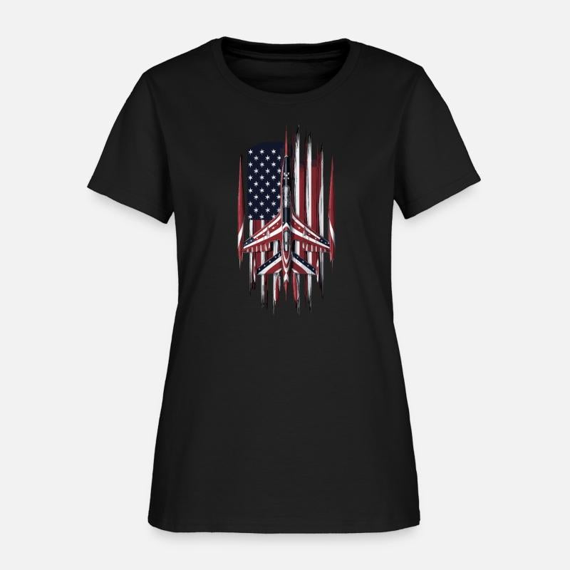 Patriotic Fighter Jet American Flag Art