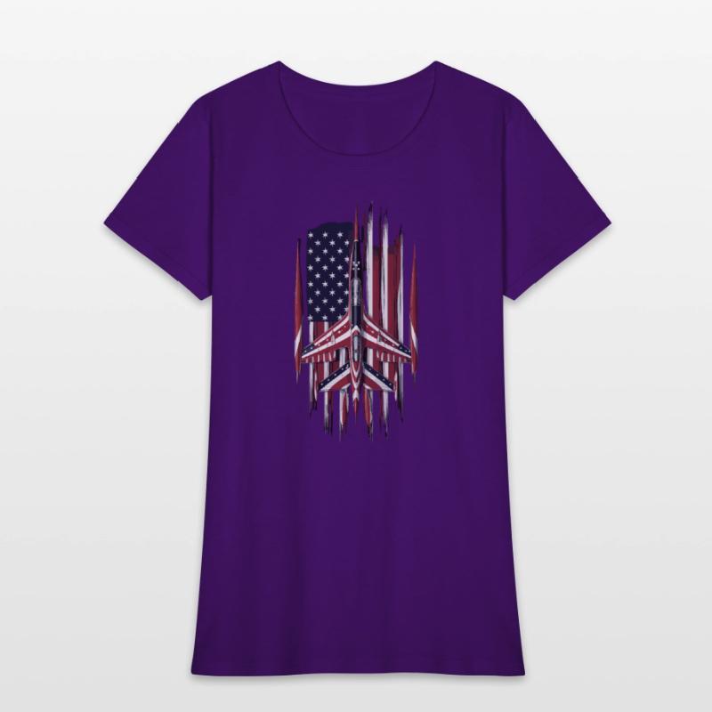 Patriotic Fighter Jet American Flag Art