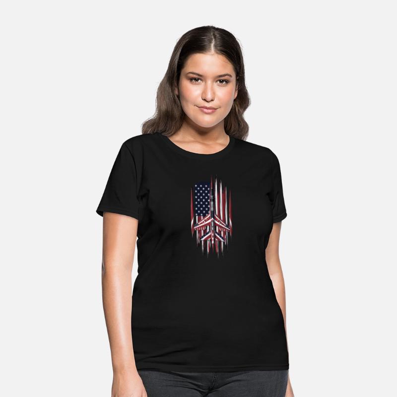 Patriotic Fighter Jet American Flag Art