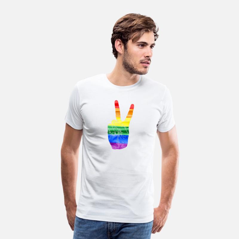 Peace Sign Hand Rainbow Flag Gay Pride