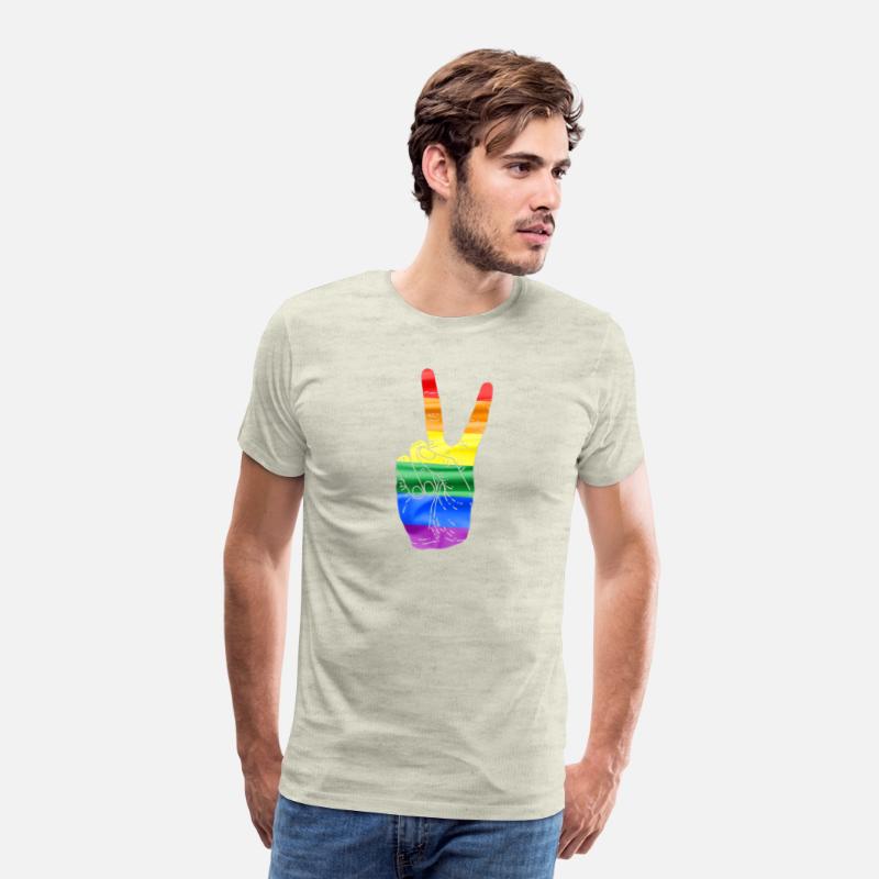 Peace Sign Hand Rainbow Flag Gay Pride