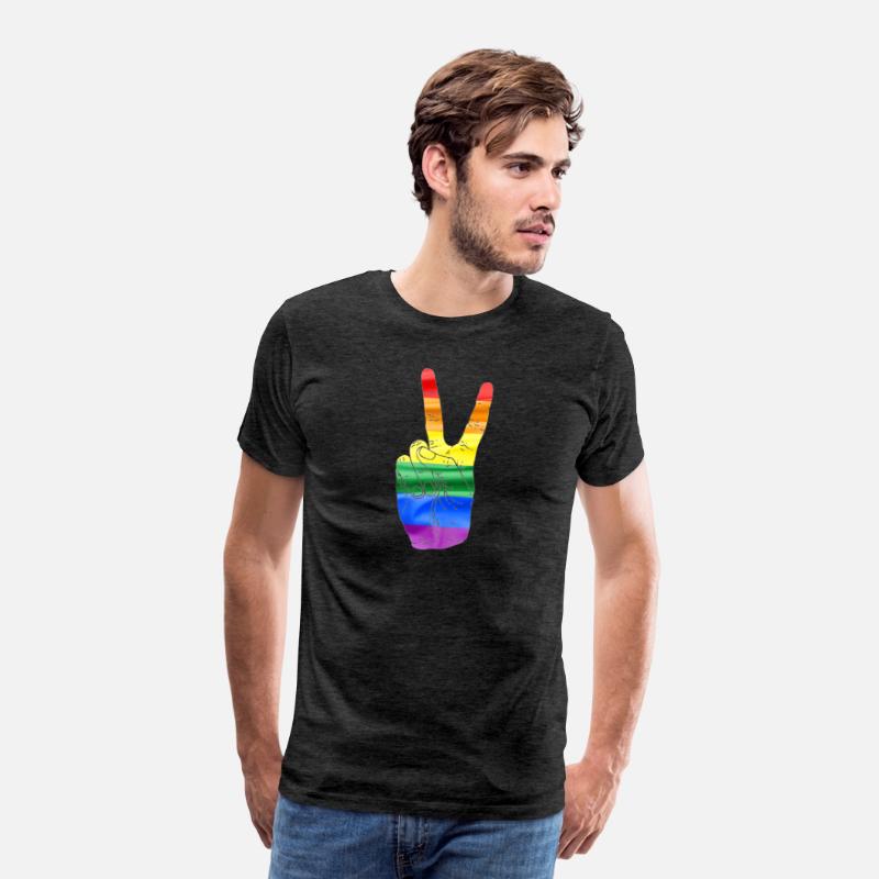 Peace Sign Hand Rainbow Flag Gay Pride