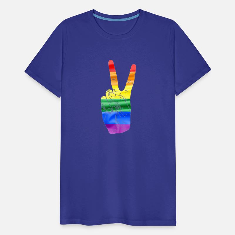 Peace Sign Hand Rainbow Flag Gay Pride