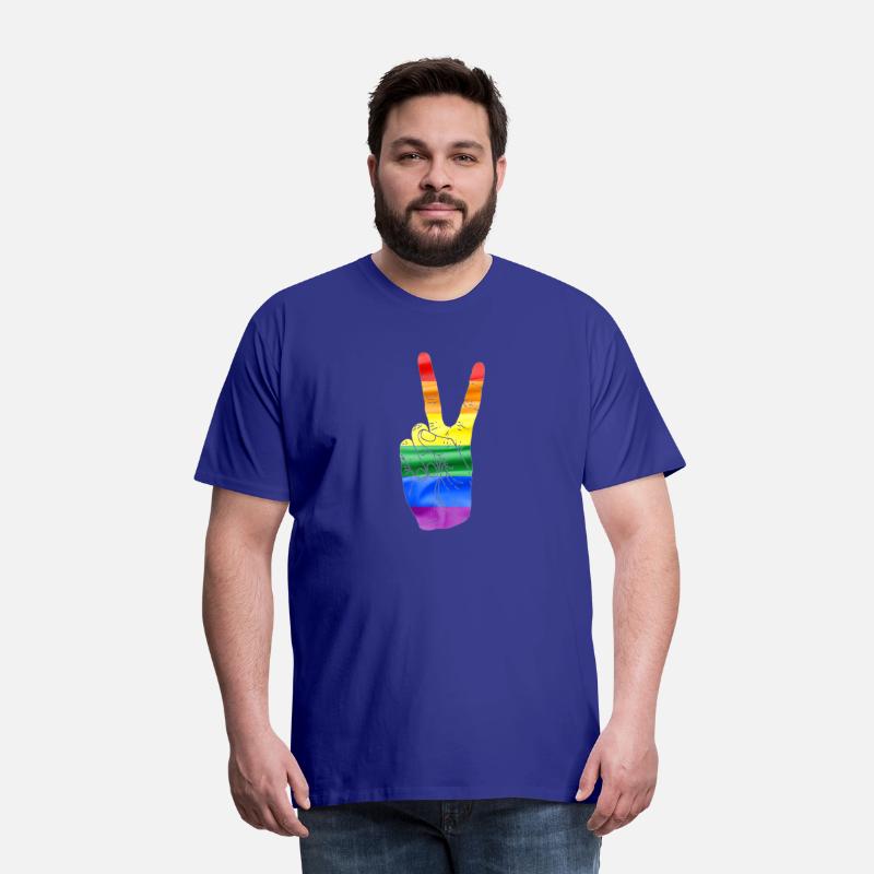 Peace Sign Hand Rainbow Flag Gay Pride