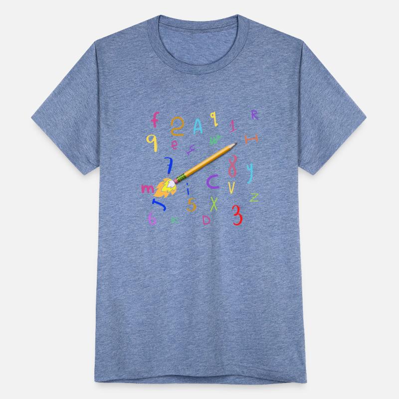 Pencil rocket in alphabet sky