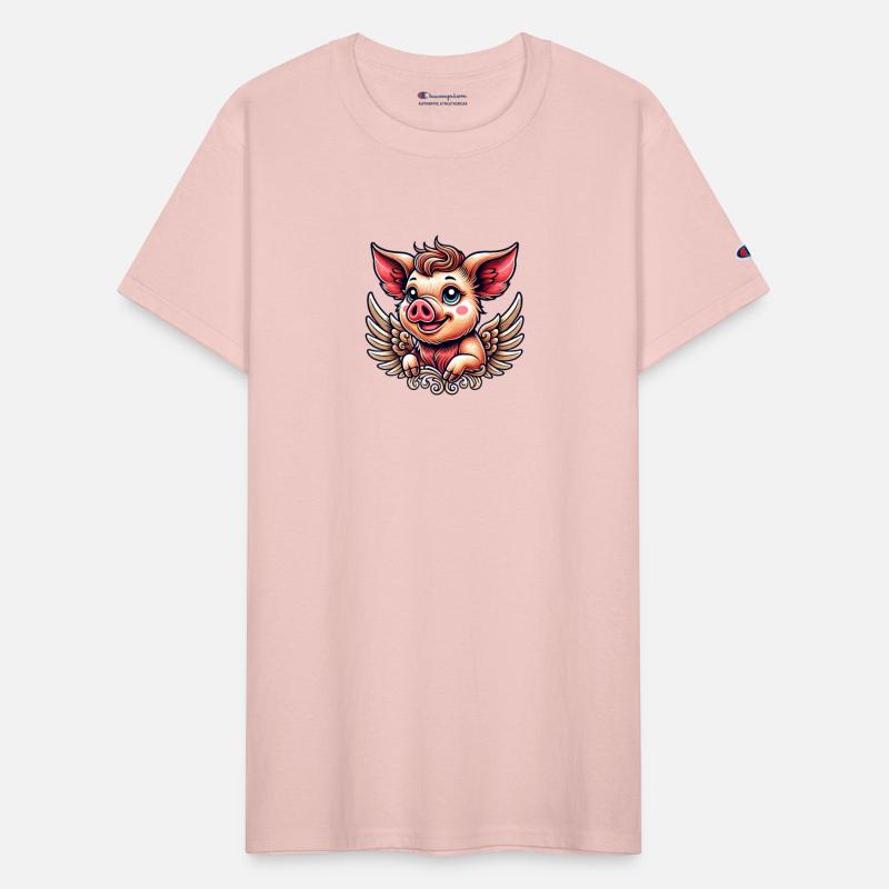 Pig angel wings halo ornaments